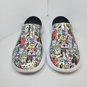 Skechers Foamies Ultra Go Perforated Womens Sz 7 Clog Dog Lovers Print No Strap